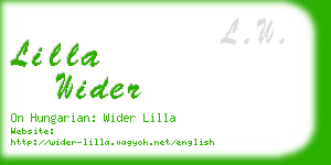 lilla wider business card